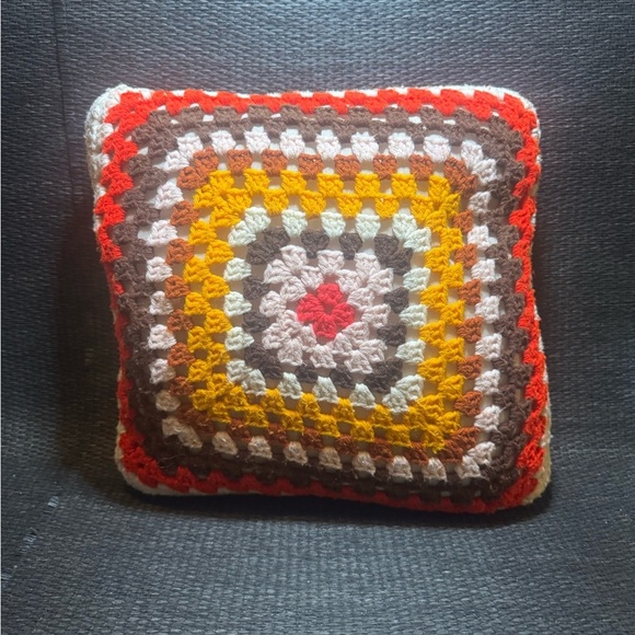 Other - Colorful Crochet Throw Pillow